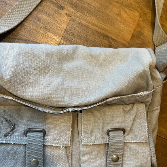 Arizona Y2K Tan Cargo Purse Messenger Bag 90s Rare Pockets Crossbody Satchel - Picture 4 of 16